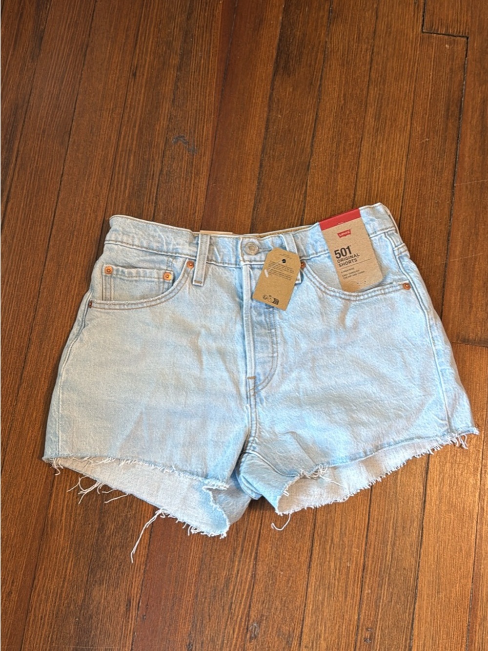 BRAND NEW Levi's Light Blue High-Rise 501 Cutoff Denim Shorts